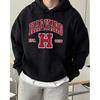 Harvard Øst. 1636 Herre Printet Sportstøj Afslappet Hættetrøje Street Fleece Sweatshirt Vintage Komfortabel Løs Herre Hætteklædt Sport og Afslappet Top