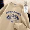 GENIOLAMODE Men's Letter Print Crew Neck Sweatshirt