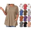 Neues Sommer-T-Shirt für Damen in Übergröße, lässig, kurzärmelig, locker und einfarbig