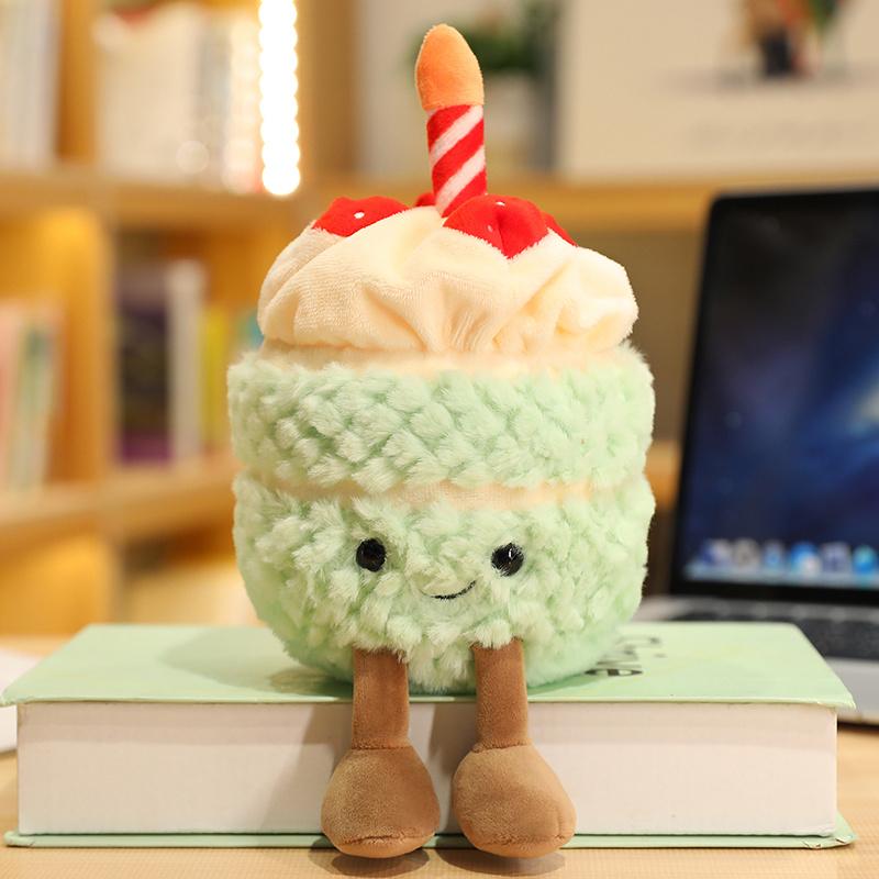 Cartoon Delicious Dessert Plush Doll Fruit Cake Personification Food Ice Cream Doll Dessert Shop Decoration Gift for Girls Boys