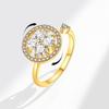 Fashion Zircon Spinning Ring Set For Women With Four Leaf Clover And Heart Design Elegant Jewelry Gift