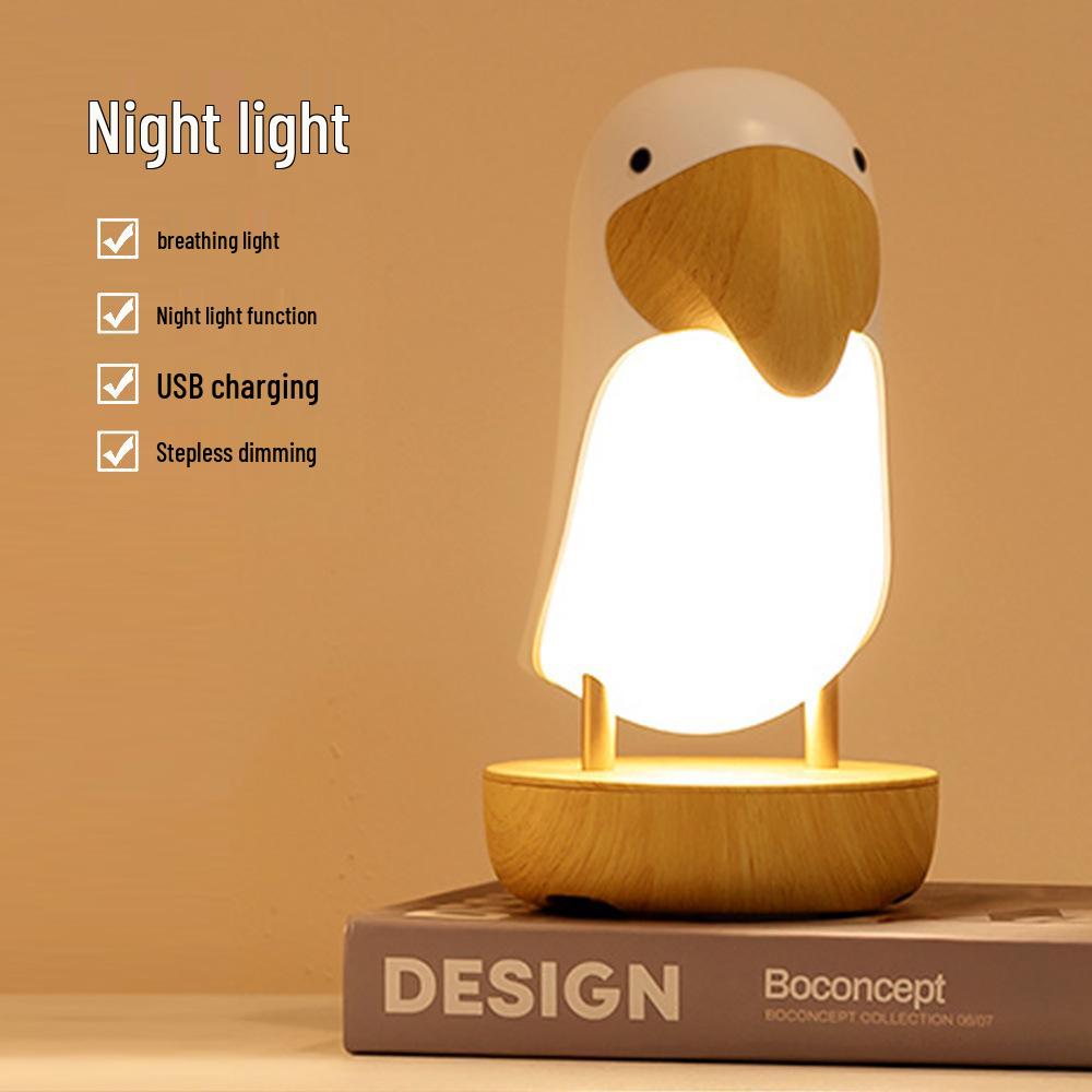 

Деревянный ночник-птичка с Bluetooth-динамиком – Перезаряжаемый через USB светодиодный атмосферный светильник для детской спальни 2.7W