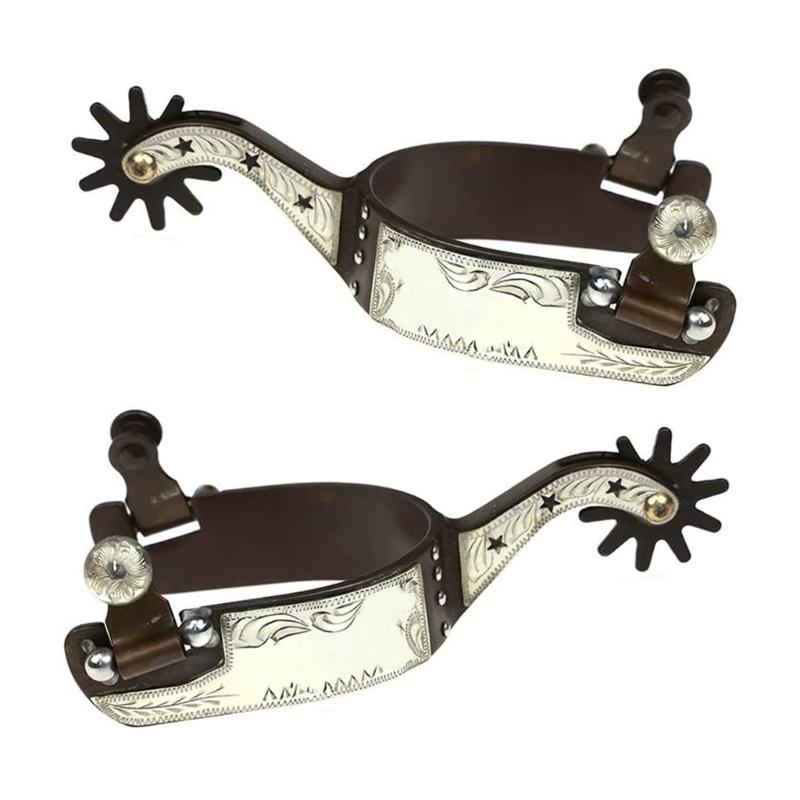 Low Carbon Steel Horse Spur Western Cowboy Spur Mens Roping Spur with Gear Boot Decoration Horse Riding Accessories 1