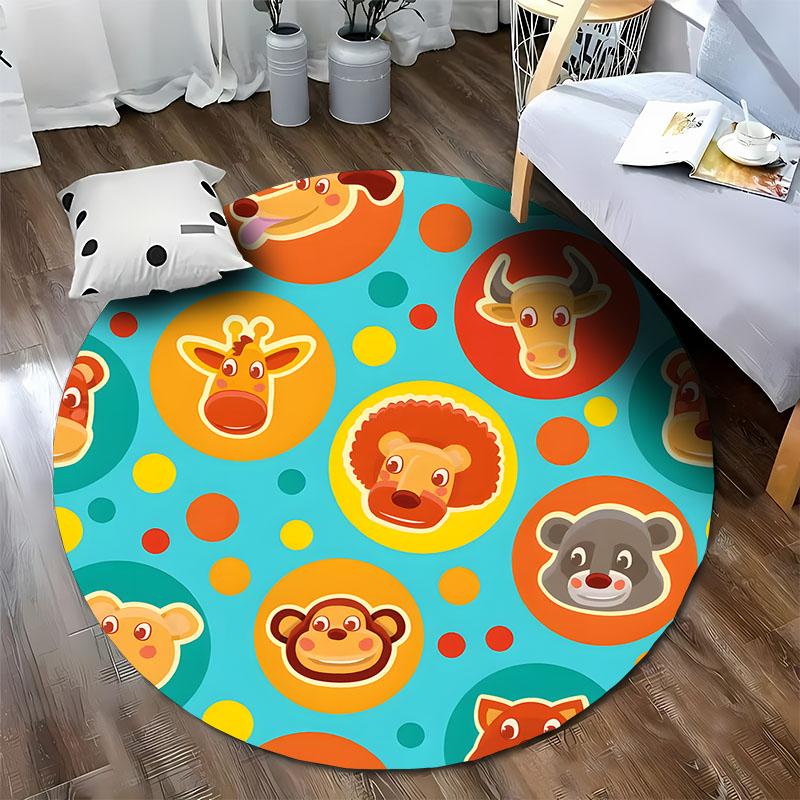 Free Shipping Colorful Animal-Themed Kids' Room Circular Carpet Round Carpet for Home Sofa Bedroom,gift