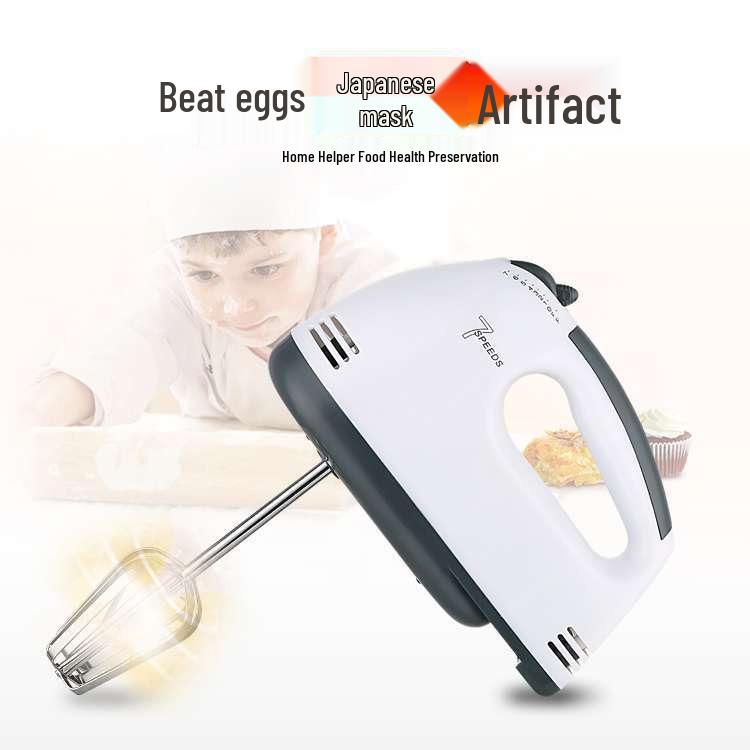Electric Desktop Egg Beater and Small Dough Mixer with Stainless Steel Whisk
