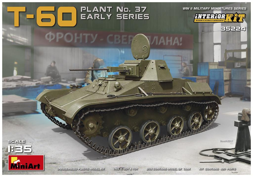 MiniArt Soviet Union Army 37th Factory Early Type Full Reproduction Plastic Model MA35224 1/35 T-60 Interior/Internal