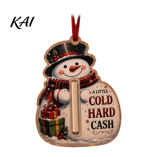 Christmas Tree Money Ornament Holder Ornament, Acrylic Stocking Cash Gift Hanging Decor Creative Holiday Idea for Tree, Festive Pendant with Surprise