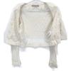 Ermanno Scervino White Cashmere Silk Blend Lace Cardigan and Sleeveless Ensemble Set Tops 38 whiteUsed