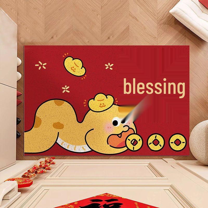 

Creative Year of the Snake Door Mat - Non-slip, Dirt-resistant, Easy to Clean 40*60cm