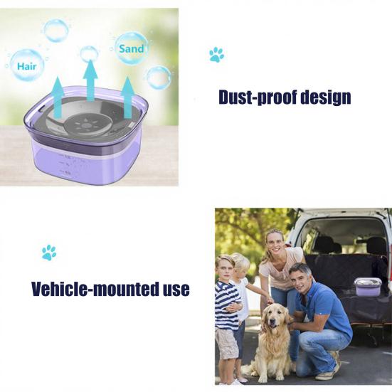 Pet Water Bowl No Spill 2L Spill Proof Clear Dog Water Bowl Anti Splash No Mess Cat Water Dispenser for Sloppy Messy Drinkers