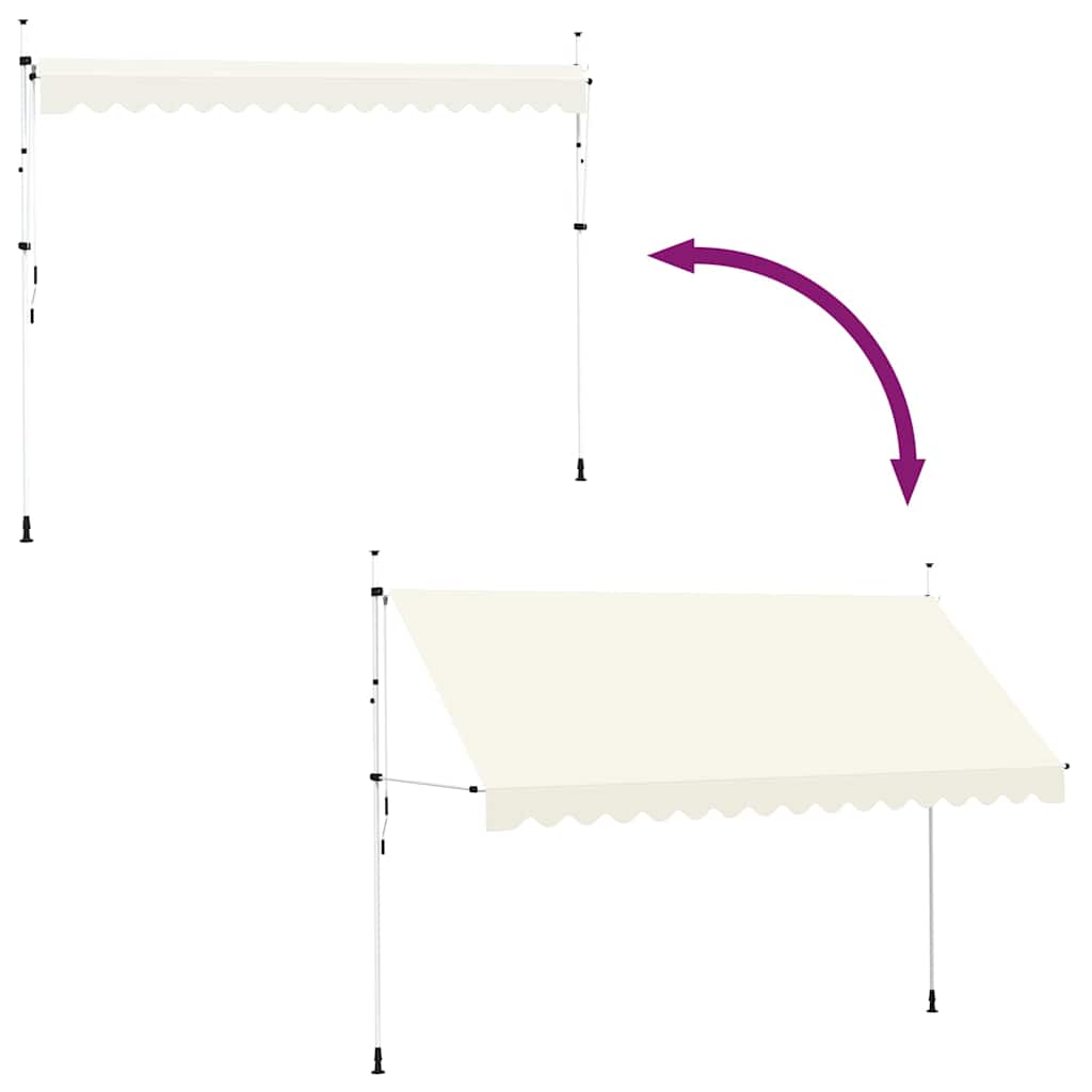 Retractable Awning Manual Operation 400 cm Cream White