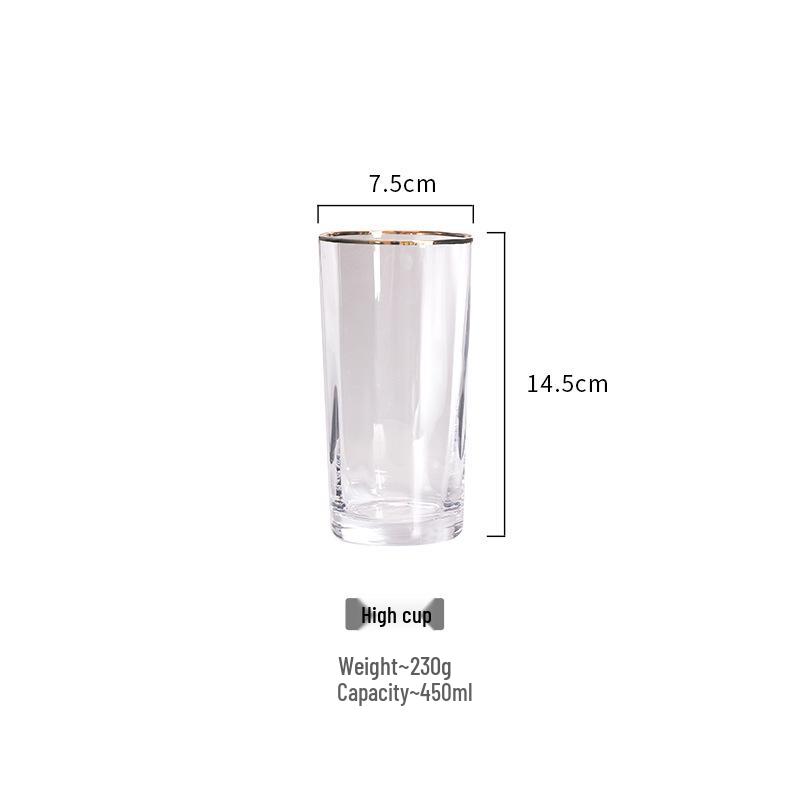 Handmade Crystal Wine Glass with Gold Rim & Beaded Design - Red Wine & Champagne Flute