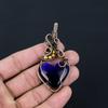 Blue Flash Labradorite Gemstone Pure Copper Wire Wrapped Handmade Pendant Jewelry For Her