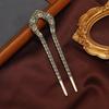 Peach Blossom Retro U-Shaped Rhinestone Hairpin - Classical Hanfu Hair Accessory