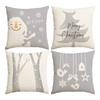 1Pc/4Pcs Christmas Pillow Cover, Christmas Tree Snowman Pillow Cover, Snowflake Christmas Cushion Cover (Without Pillow Core)