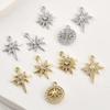 14k Gold-Plated Star Cross Diamond Pendant for DIY Jewelry