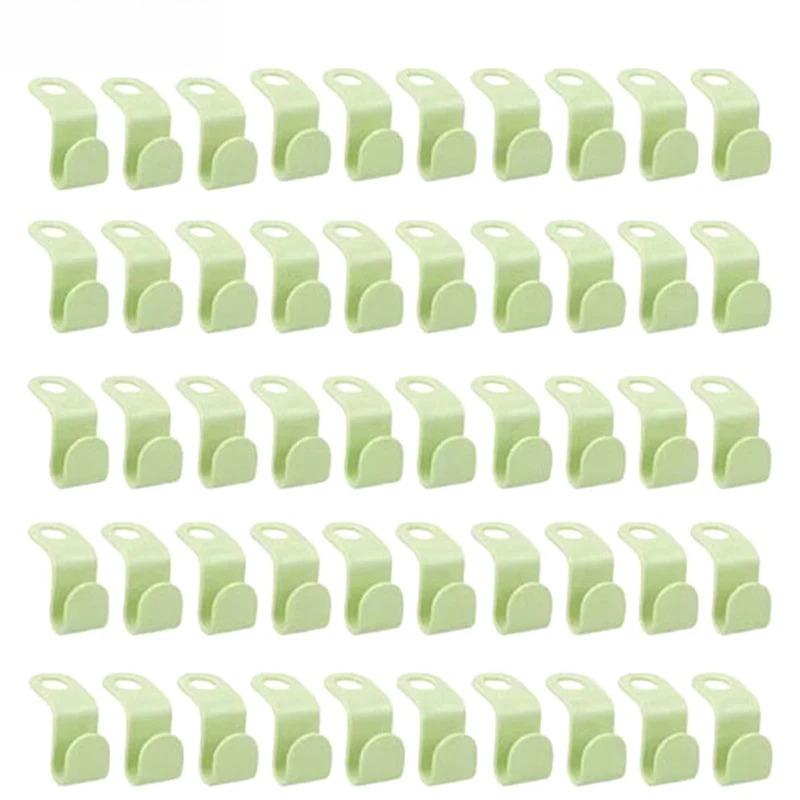 20/40pcs Wardrobe Hanger Hooks Organizer Connect Multifunction Cascading Plastic Bedroom Wardrobe Storage Space Saving Coat Hook