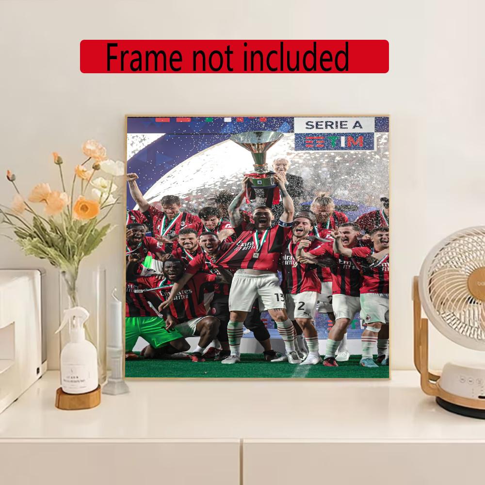Ac Milan 5D Diy Diamond Painting Round Diamond Mosaic Suitable For Beginners Diamond Painting Rhinestones Gift Frameless