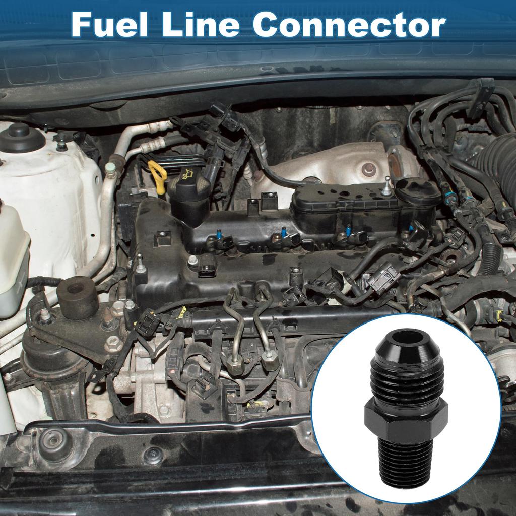 A ABSOPRO Female Flare Reducer Hose Fitting Adapter TF AN6 1/8 NPT Fuel Line Connector Aluminum Black