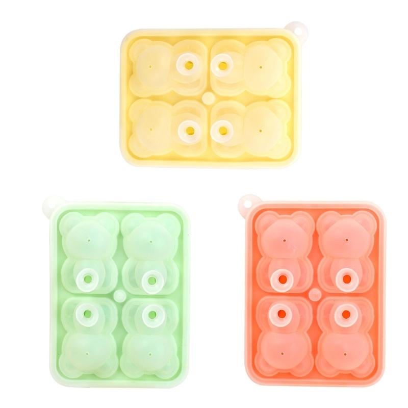 2 Pack Silicone Ice Tray Ice Cube Maker Bear Shape Silicone Ice Molds Ice Maker Silicone Ice Molds Suitable for Ice Cube
