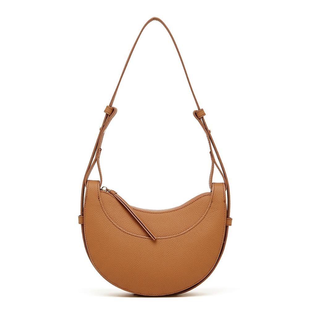 

Кожаная сумка из коровьей шкуры на плечо подмышку Новая сумка-полумесяц коричневый