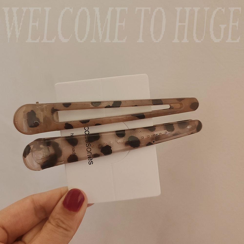 2pc Fashion European and American Leopard Big Hair Side Clips Hairpin Vintage Hairgrip for Girls Women Korean Hair Accessories