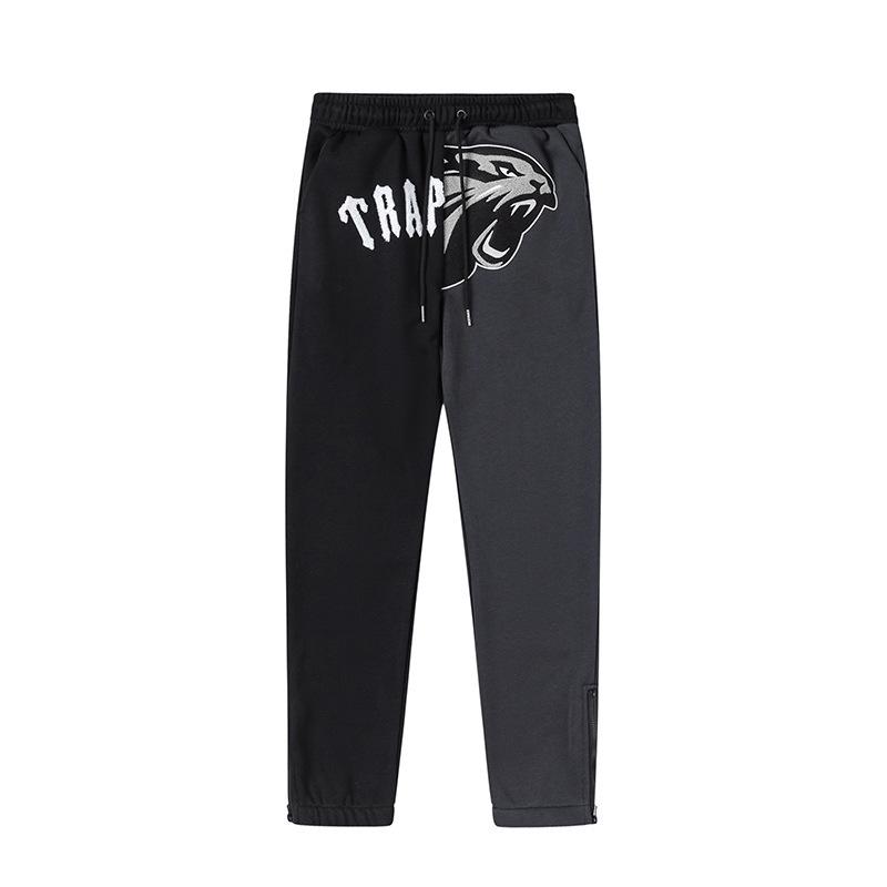 Foreign trade new rainbow color matching letter embroidery velvet loose hooded sweater casual trousers set men and women the same style