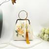 Chinese Style Embroidered Handbag Retro Pearl Crossbody Bag Hanfu Qipao National Shoulder Purse for Women Wedding Evening
