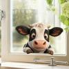Double Sided Static Cling Cartoon Cute Cow Window Sticker Rustic Farmhouse Home Decor