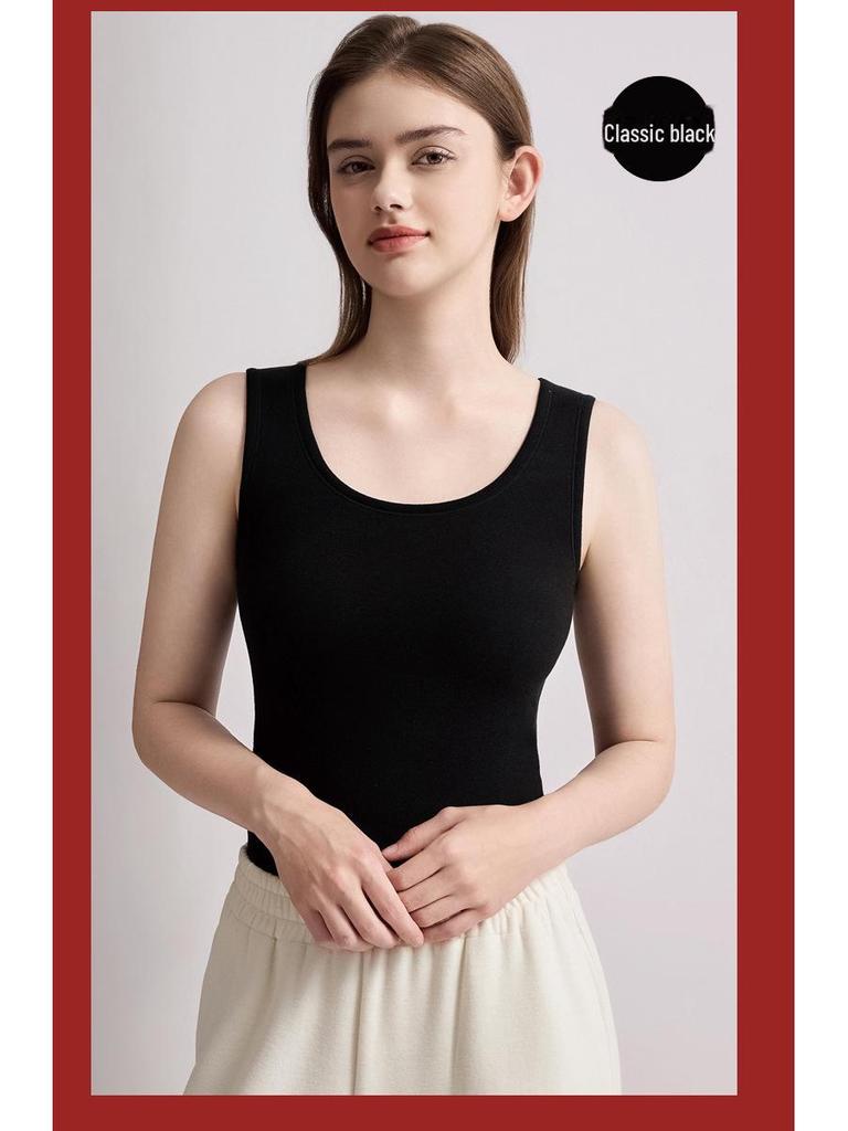 Women's Cashmere Silk Padded Bra Vest – Warm Autumn & Winter Innerwear