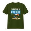 I D Rather Be At The Beach Outdoor Adventure T Shirt Vintage Washed Graphic Stylish Fashion Streetwear Breathable Unisex
