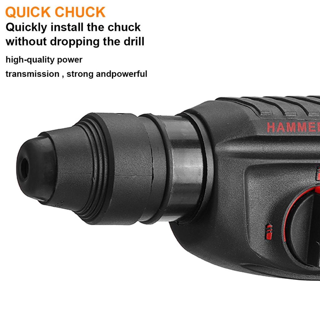 388VF Brushless Electric Hammer Drill Rechargeable Cordless Rotary Hammer 3000W Impact Drill Perforator with 2 Battery