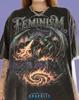 Feminism Dragon Burning Castle Fire Dark Fantasy Gothic Comfort Colors® Tshirt, Mythical Creature Vintage Bootleg 90s Graphic Retro Tee