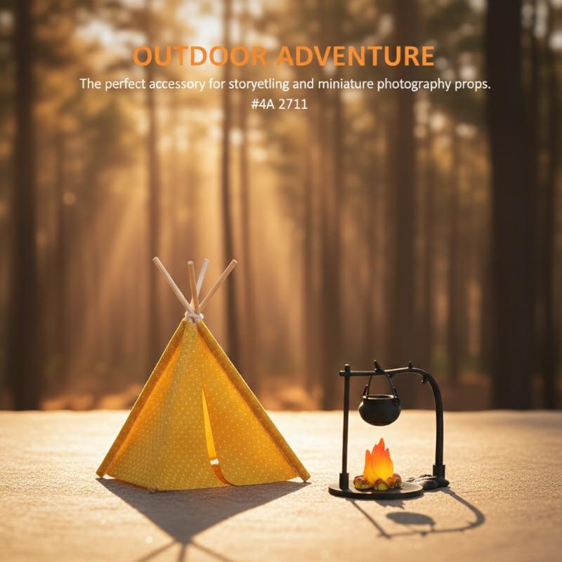 [JN] 1:12 Scale Camping Tent Model Decoration Simulated Outdoor Tent Ornament Miniature Scene Accessories Doll Small Tent Toy