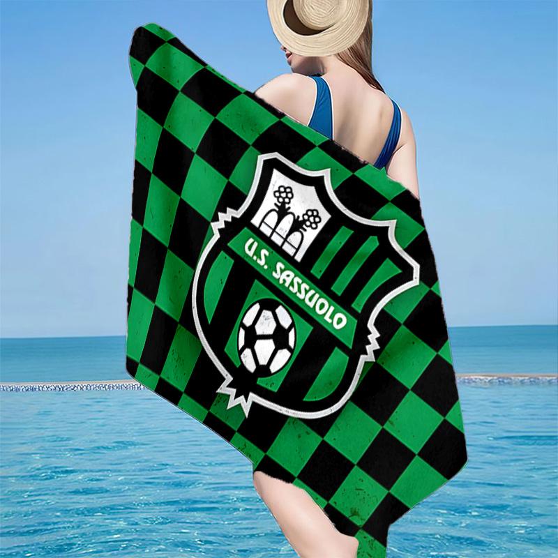1PC Sassuolo Football Crest Design Beach Towel - Soft, Absorbent Microfiber, Lightweight, Ideal for The Beach, Parties, Travel, Camping fan gifts