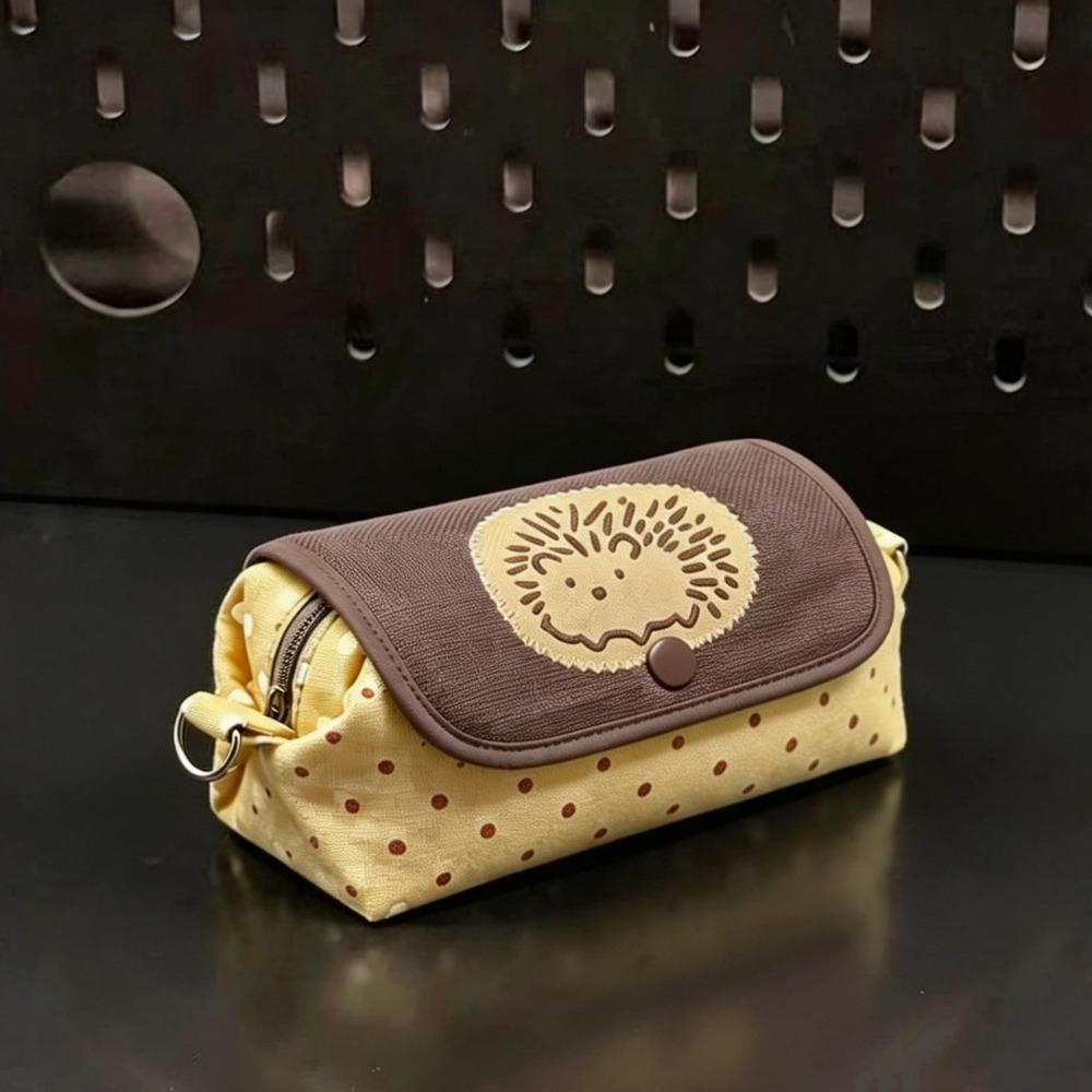 Stain-Resistant Pencil Pouch Hedgehog Pattern Cosmetic Bag Fashion Pen Bag Students