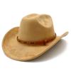 Multi-color Optional High-quality One-word Top Classic Simple Western Cowboy Hat Tan Leather Rivet Accessories Top Hat