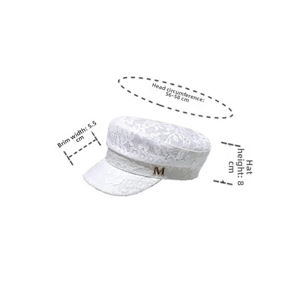 Fashion Lace Women'S Lace Beret Cap Vintage Sun Protection Baker Boy Cap Breathable Mesh Sailor Beret Cap Women