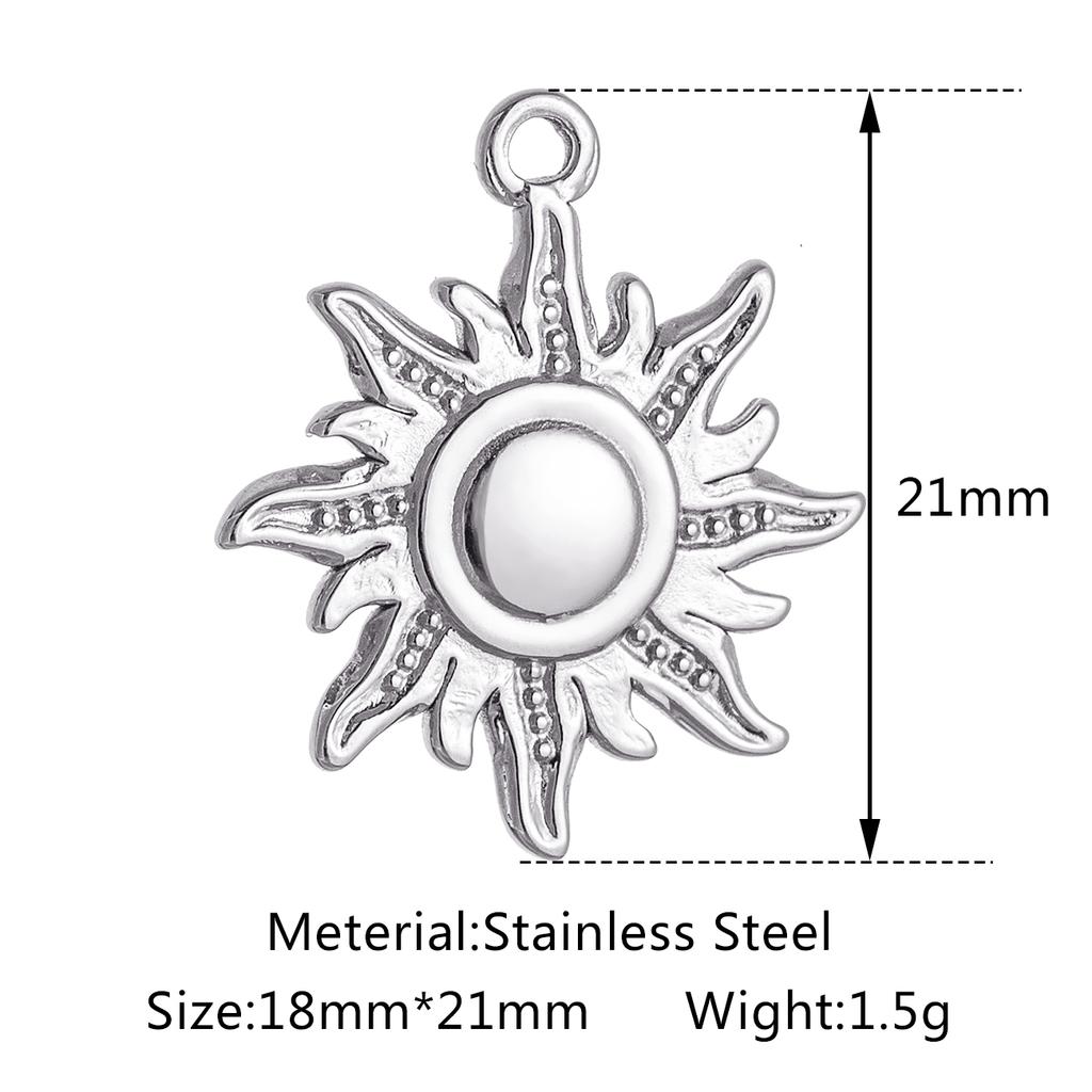 3pcs/Lot Stainless Steel Casting Sunburst Sun Moon Star Charms Pendant For DIY Necklace Bracelet Earrings Jewelry Accessories