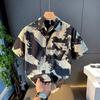 Light Luxury Ink Casual Printed Short-sleeved Shirt