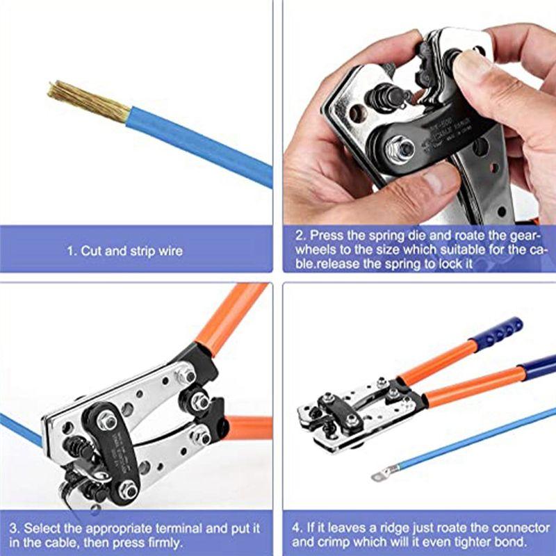 A84E-HX-50B Crimping Pliers Bare Terminal Copper Nose Crimping Pliers Cable Crimping Pliers 6-50Mm Yellow