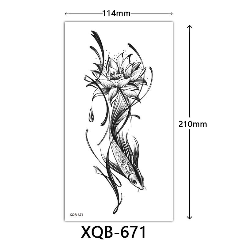 Small Full Arm Tattoo Sticker, Flower Letters, Plain Flower Tattoo Sticker Tattoo