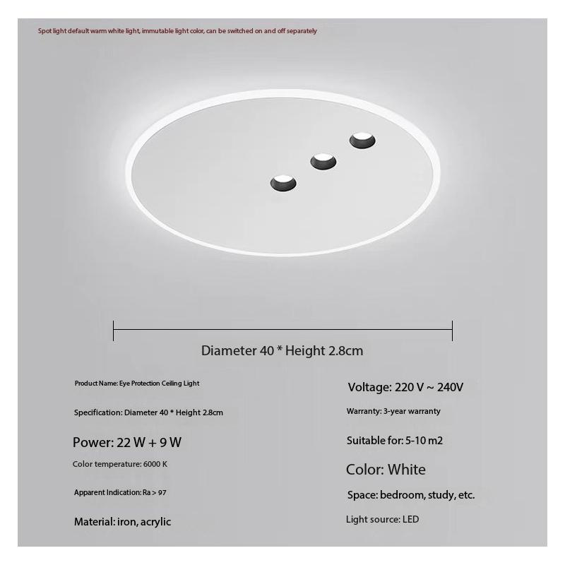 

Новый регулируемый точечный светильник, потолочный светильник, минималистичный светодиодный потолочный светильник для спальни, ультратонкий светильник для гостиной, ресторана, кабинета Warm White
