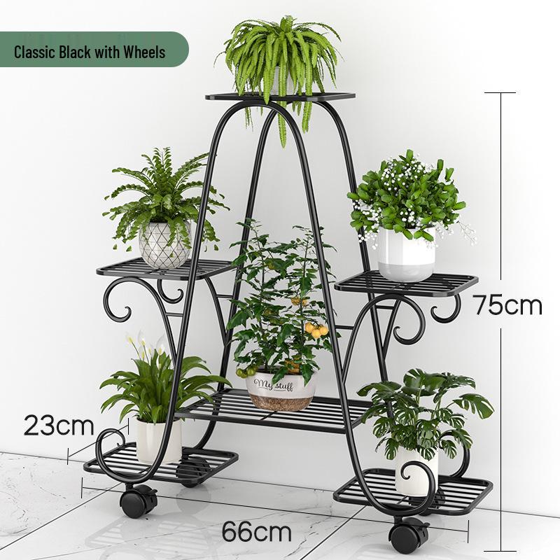 Fully Assembled Multi-Layer Indoor/Outdoor Wrought Iron Flower Stand