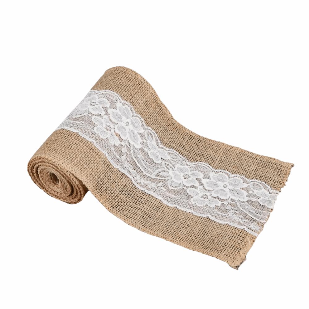 15cm Burlap Chair Bow Handmade Lace Linen Ribbon Roll  Clothing Decoration