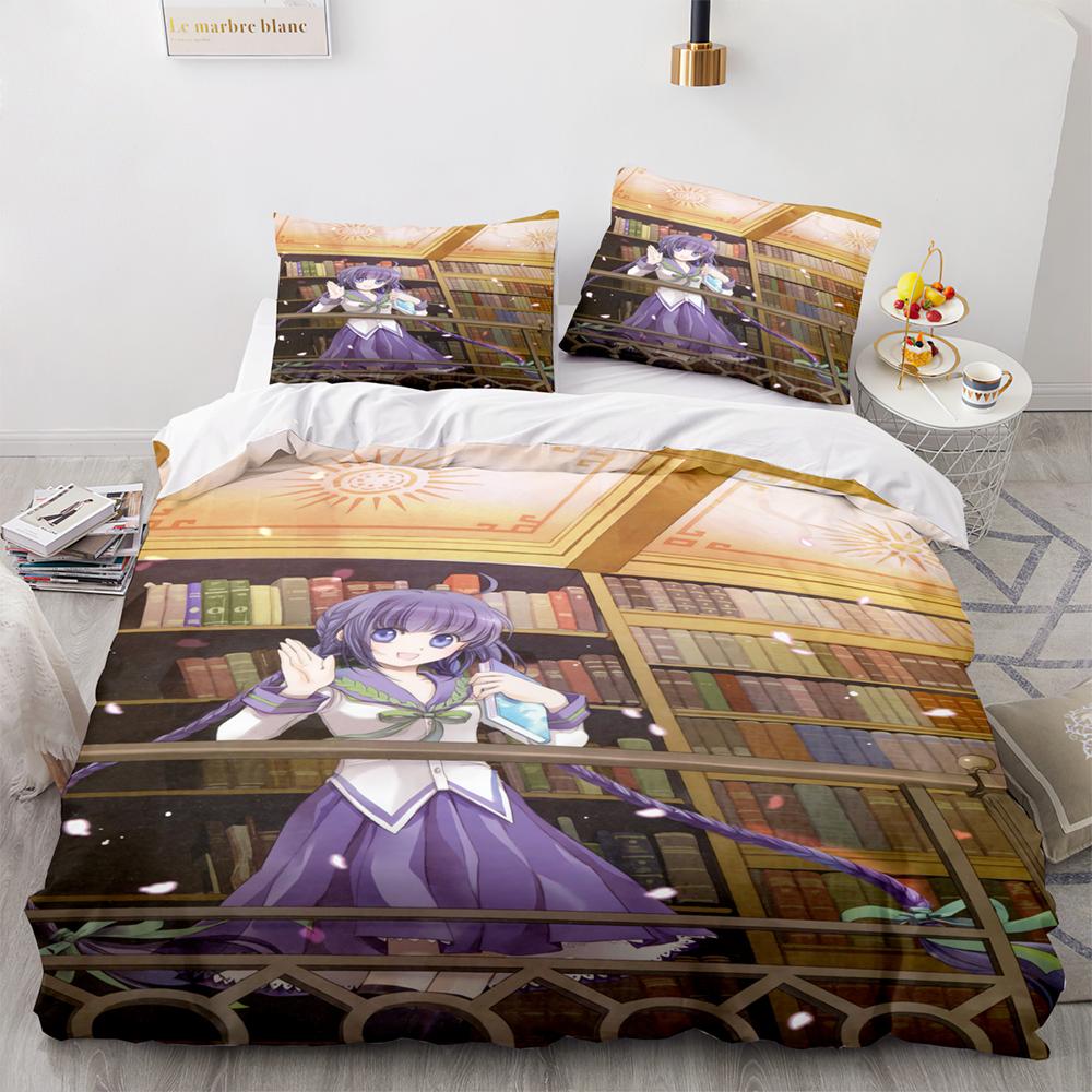 Kawaii Girl Bedding Set Single Twin Full Queen King Size Anime Girl Bed Set Aldult Kid Bedroom Duvetcover Sets 3D Pr Twin S