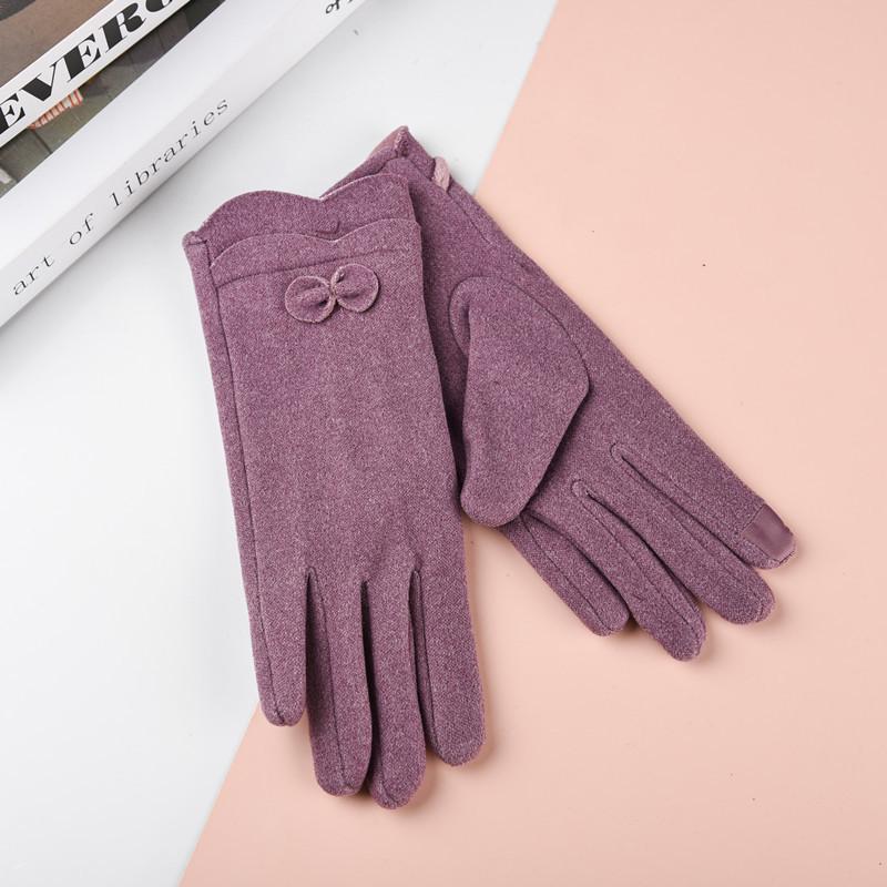 Nowe Damskie Rękawiczki z Futra Królika z Ekranem Dotykowym: Styl koreański Jazda na rowerze i jazda samochodem, Urocze podszycie z polaru na zimną pogodę