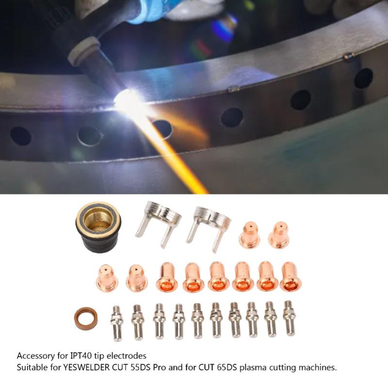 Plasma Cutter Tip Electrode Nozzle Bracket Cover Set For YESWELDER CUT 55DS Pro CUT 65DS