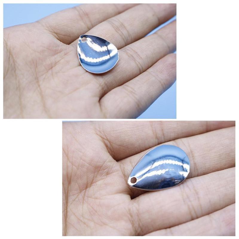 50Pcs Fishing Flattie Attractor Spinner Blades Smooth Nickel Spoons Plaice slive