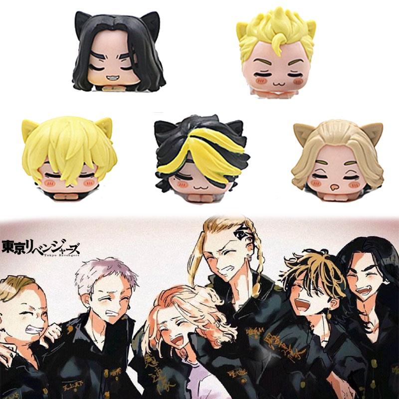 5-piece Tokyo Avenger Cat-ear Sleeping Handmade Pvc Figures Set